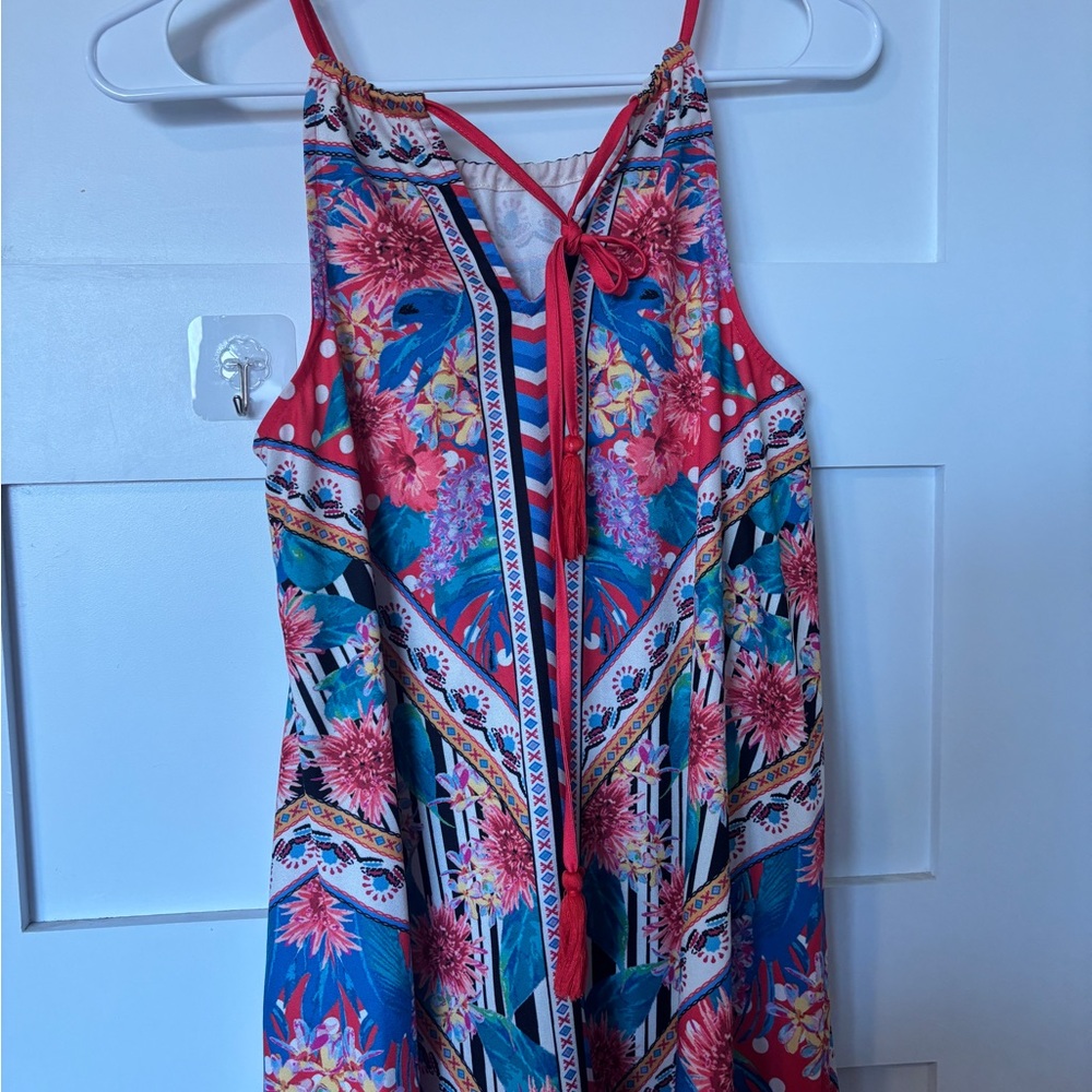 Flying Tomato Pink Multi Floral Halter Mini Dress - Picture 5 of 6